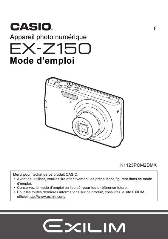 Guide utilisation CASIO EXILIM EX-Z150  de la marque CASIO