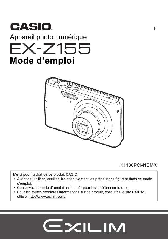 Guide utilisation CASIO EXILIM EX-Z155  de la marque CASIO