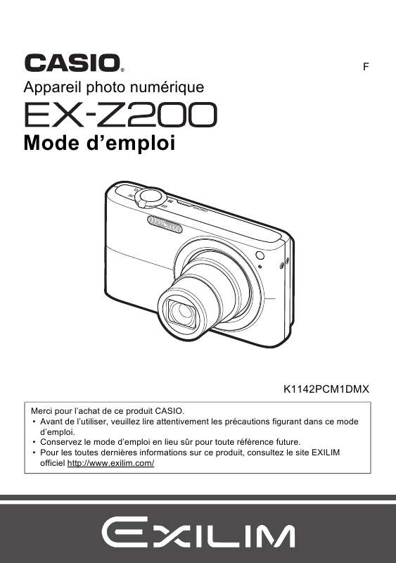 Guide utilisation CASIO EXILIM EX-Z200  de la marque CASIO