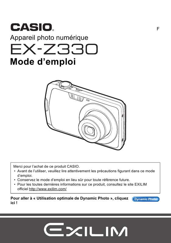 Guide utilisation CASIO EXILIM EX-Z330  de la marque CASIO
