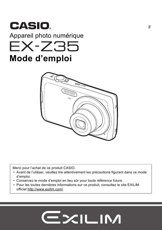 Guide utilisation CASIO EXILIM EX-Z35  de la marque CASIO