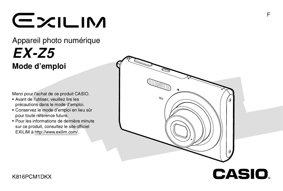 Guide utilisation CASIO EXILIM EX-Z5  de la marque CASIO