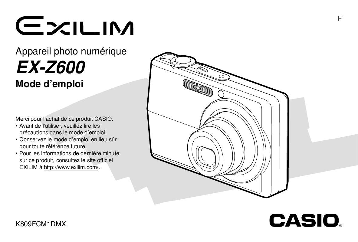 Guide utilisation CASIO EXILIM EX-Z600  de la marque CASIO