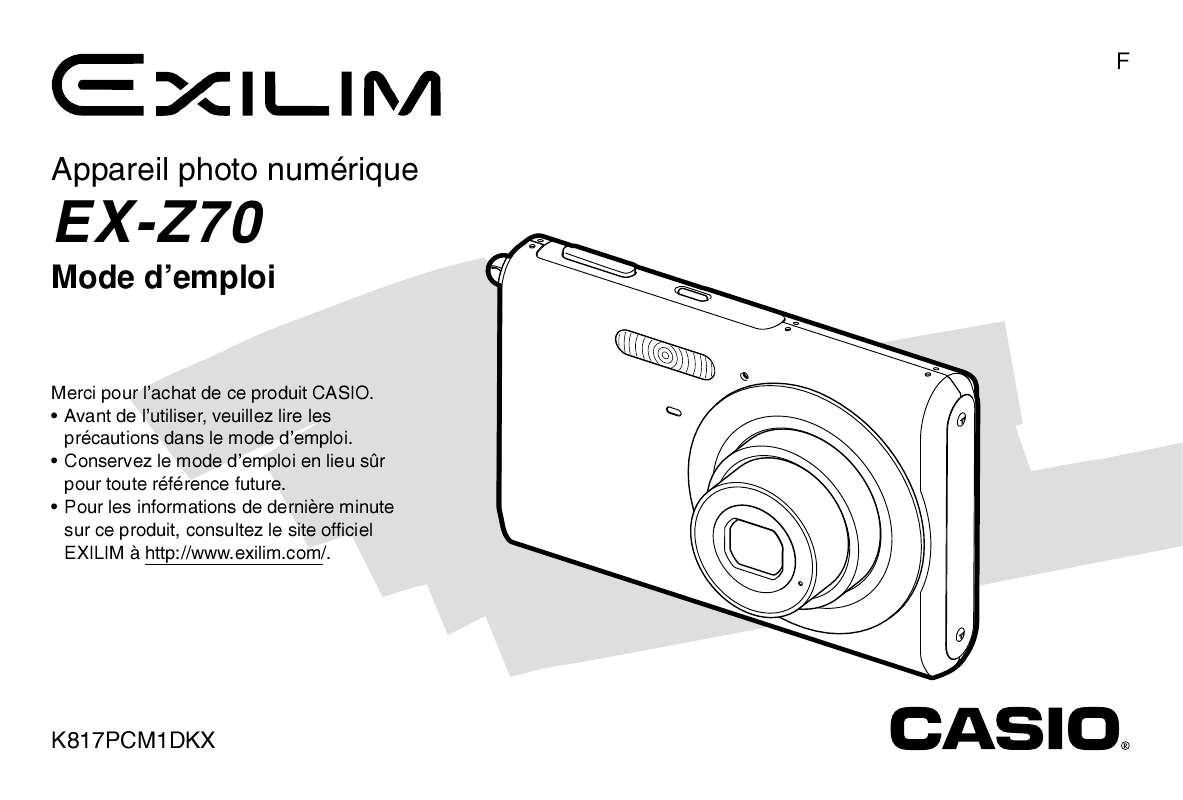 Guide utilisation CASIO EXILIM EX-Z70  de la marque CASIO