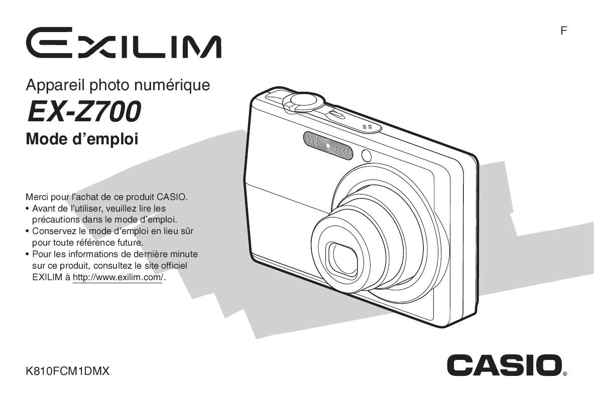 Guide utilisation CASIO EXILIM EX-Z700  de la marque CASIO
