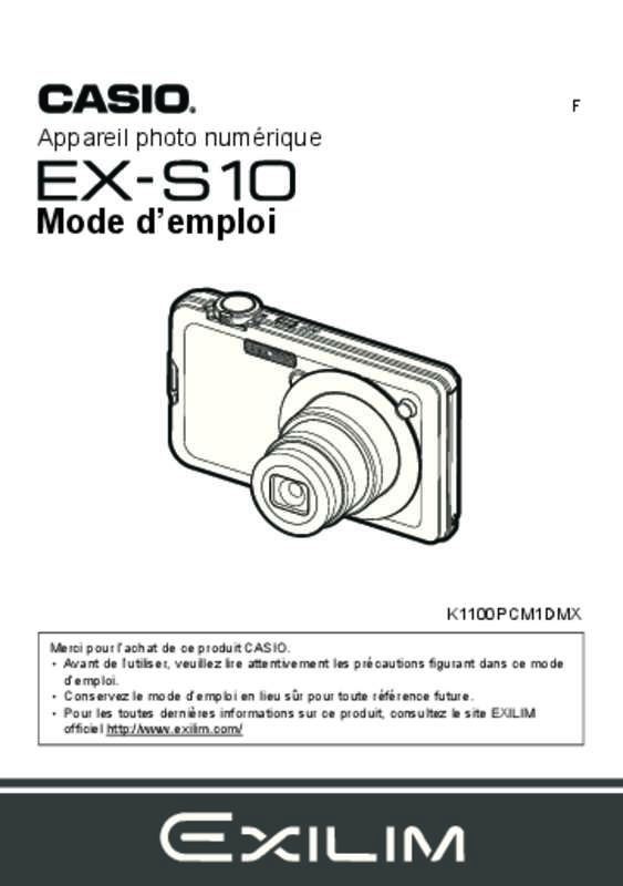 Guide utilisation CASIO EX-S10  de la marque CASIO