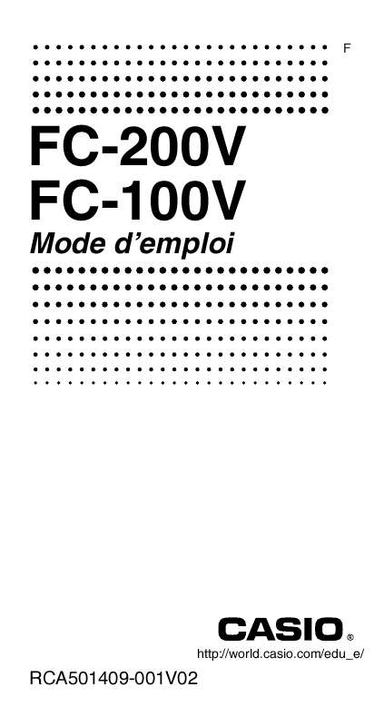 Guide utilisation CASIO FC-200V  de la marque CASIO