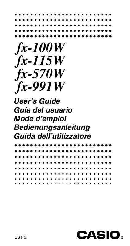 Guide utilisation CASIO FX-100W  de la marque CASIO