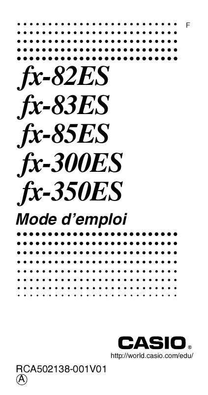 Guide utilisation CASIO FX-82ES  de la marque CASIO