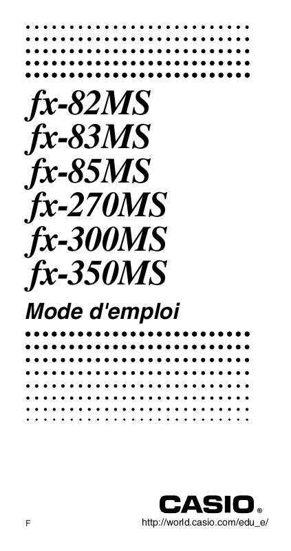 Guide utilisation CASIO FX-82MS  de la marque CASIO