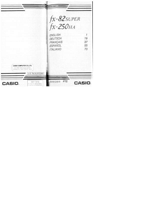 Guide utilisation CASIO FX-250HA  de la marque CASIO