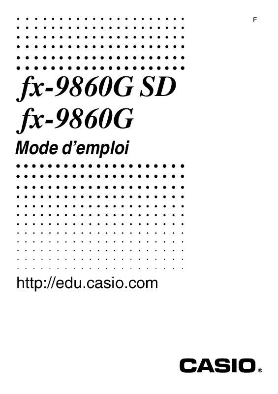 Guide utilisation CASIO FX-9860G SD  de la marque CASIO