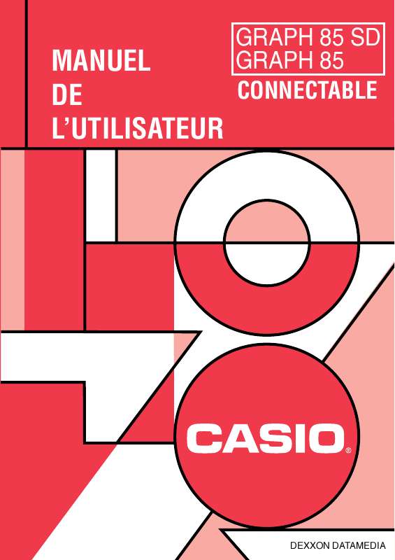 Guide utilisation CASIO GRAPH 85  de la marque CASIO