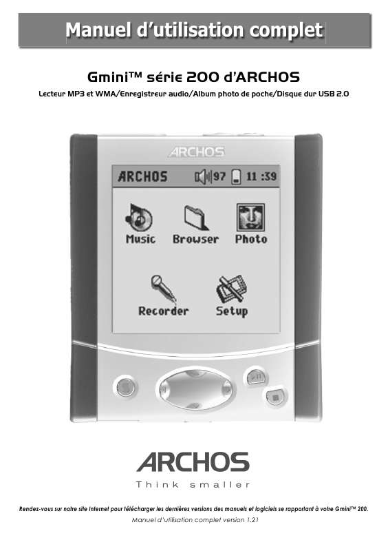 Guide utilisation ARCHOS GMINI 220  de la marque ARCHOS