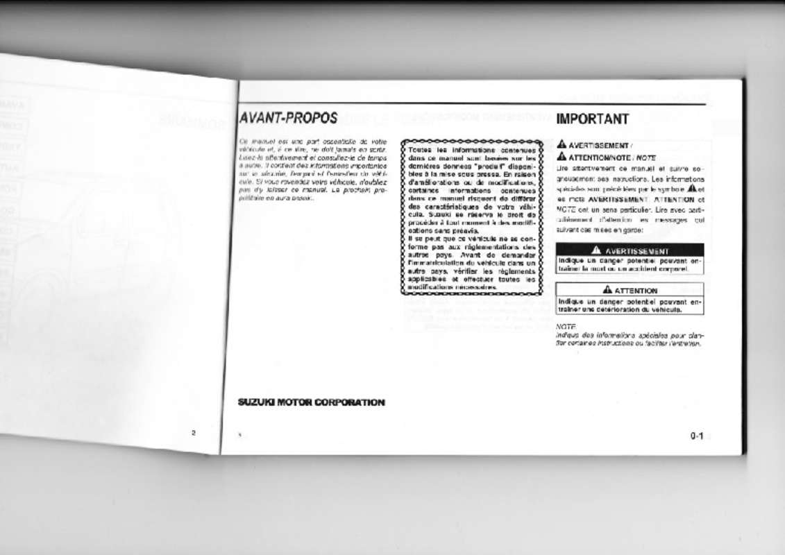 Guide utilisation SUZUKI WAGON R  de la marque SUZUKI