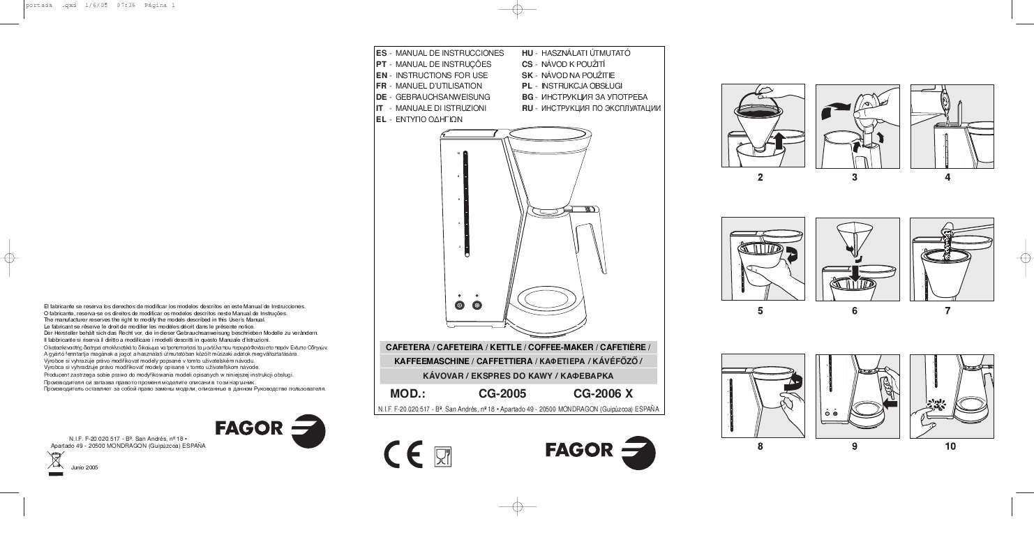 Guide utilisation FAGOR CG-2006 X de la marque FAGOR