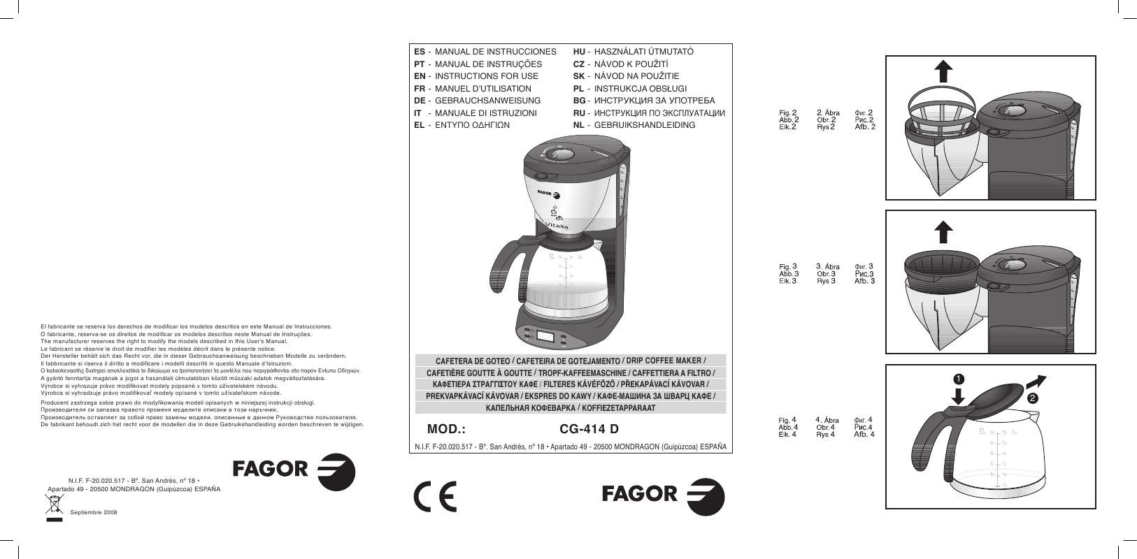 Guide utilisation FAGOR CG-414 D de la marque FAGOR