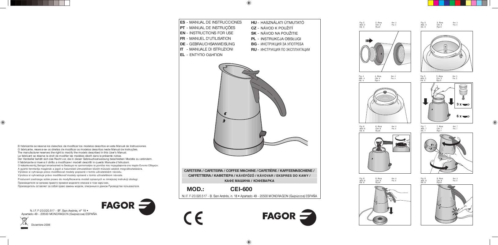 Guide utilisation FAGOR CEI-600 de la marque FAGOR