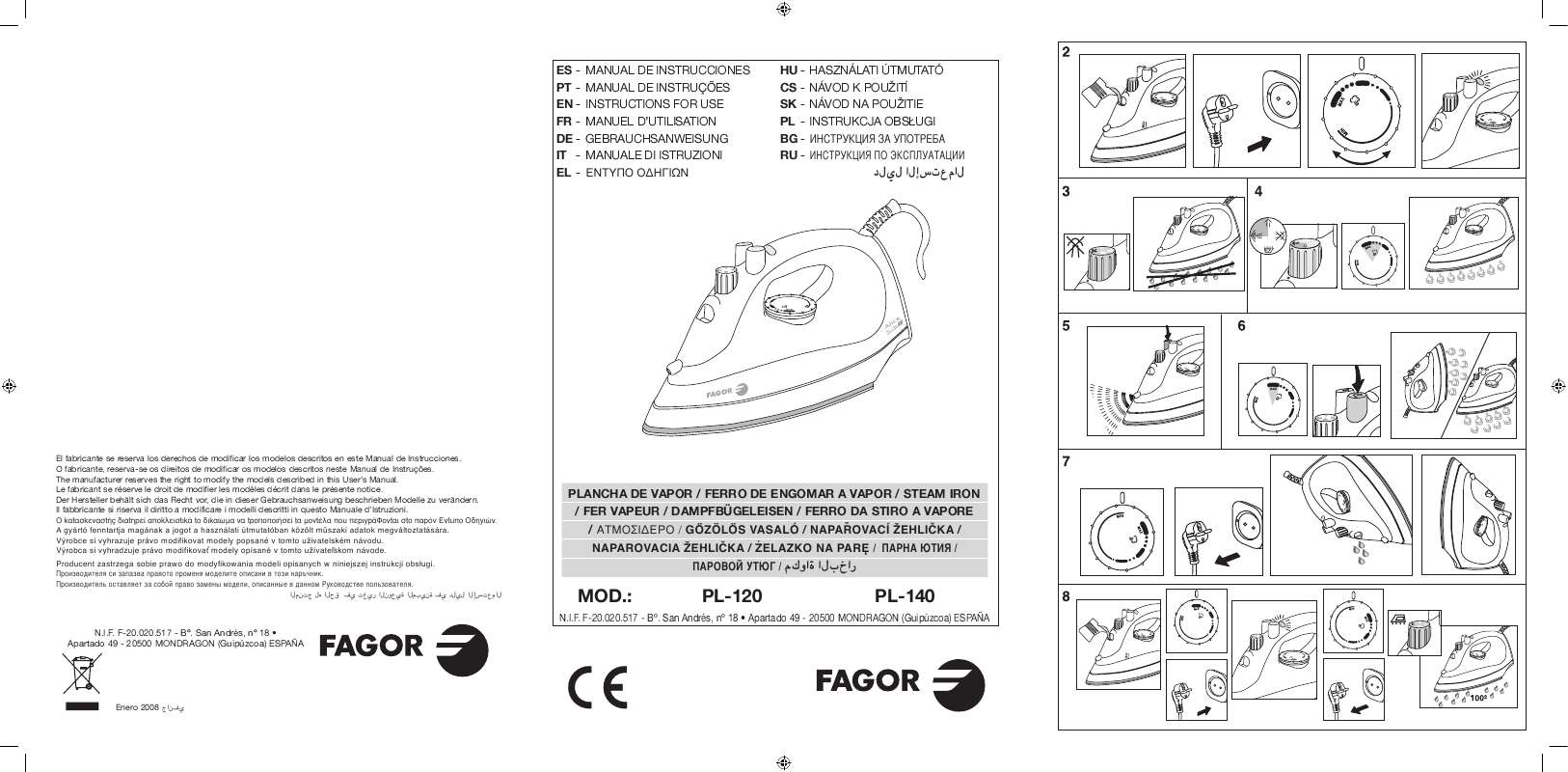 Guide utilisation FAGOR PL-140  de la marque FAGOR