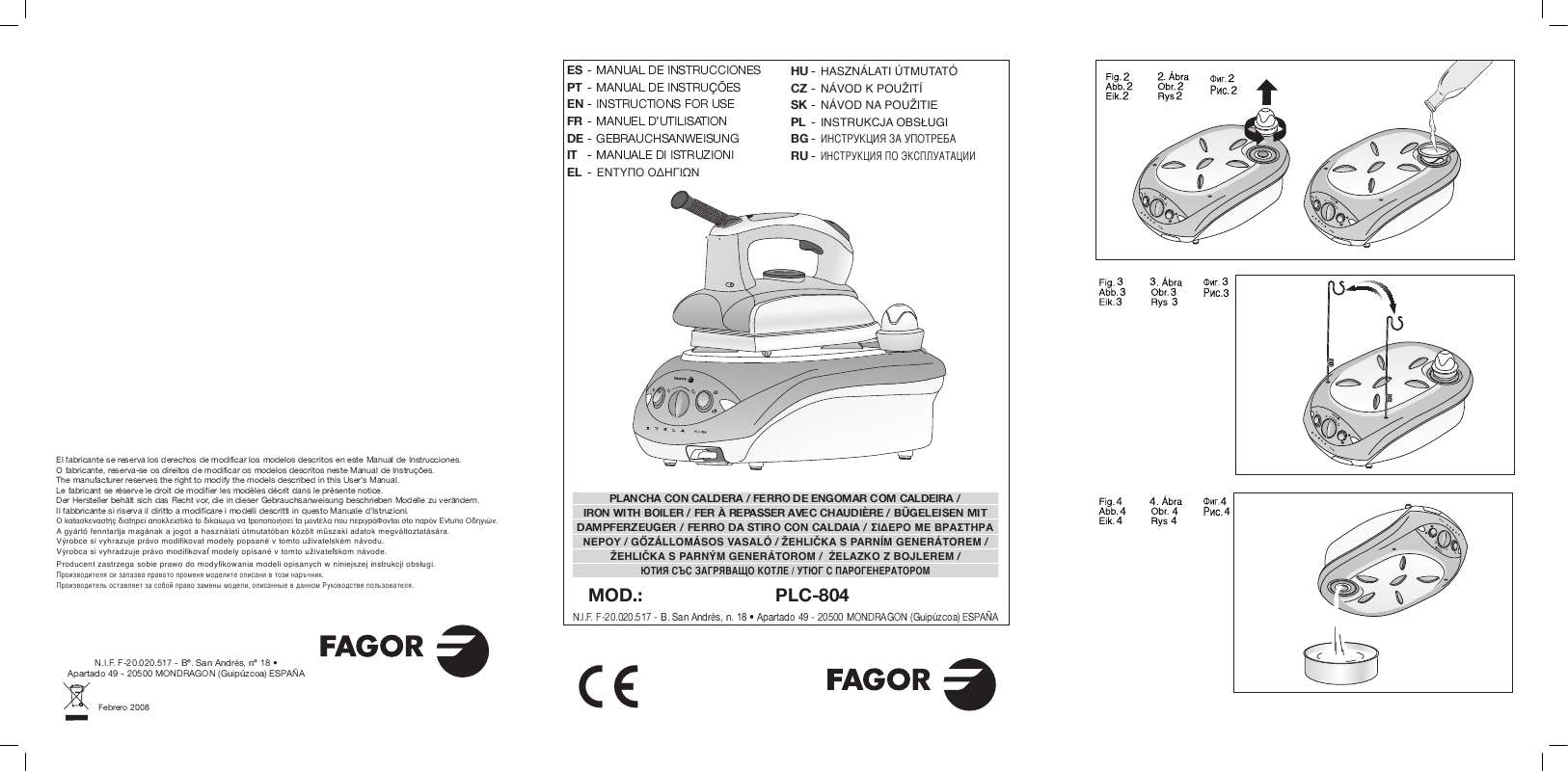 Guide utilisation FAGOR PLC-804  de la marque FAGOR