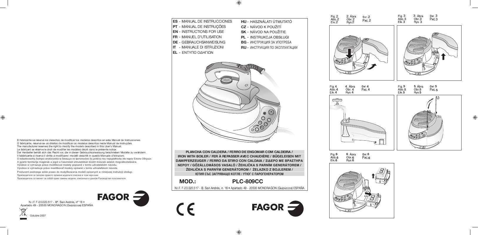 Guide utilisation FAGOR PLC-809CC  de la marque FAGOR