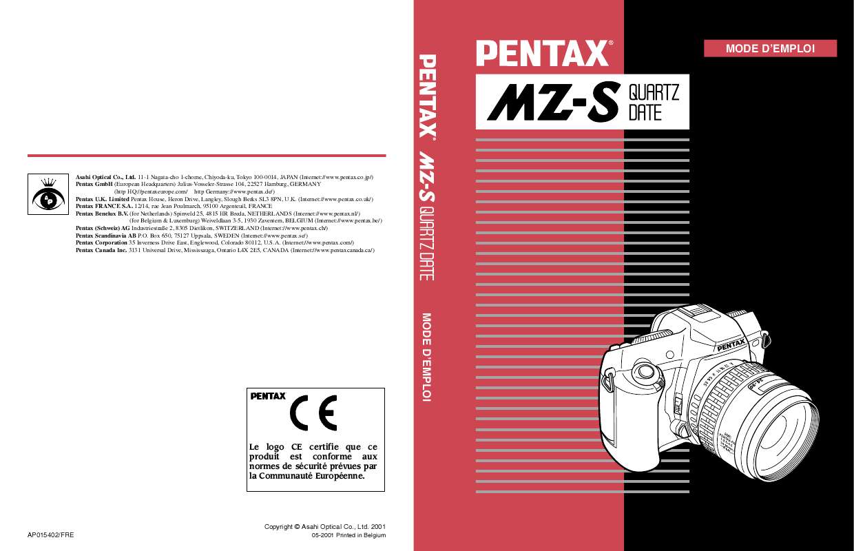 Guide utilisation PENTAX MZS  de la marque PENTAX