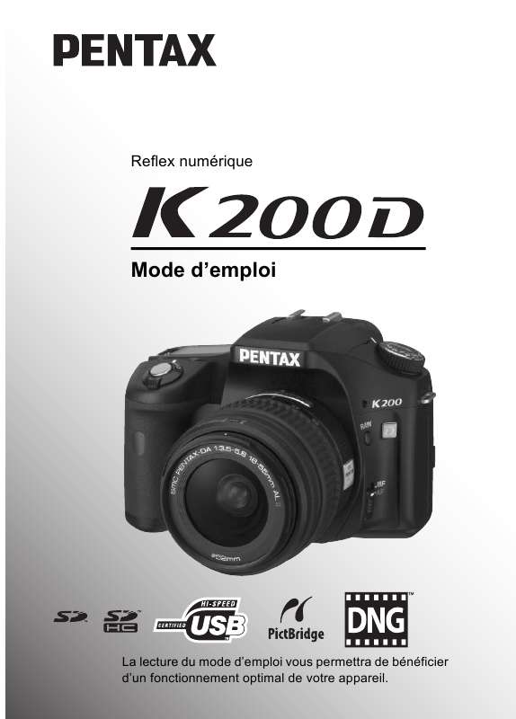 Guide utilisation PENTAX K200D  de la marque PENTAX