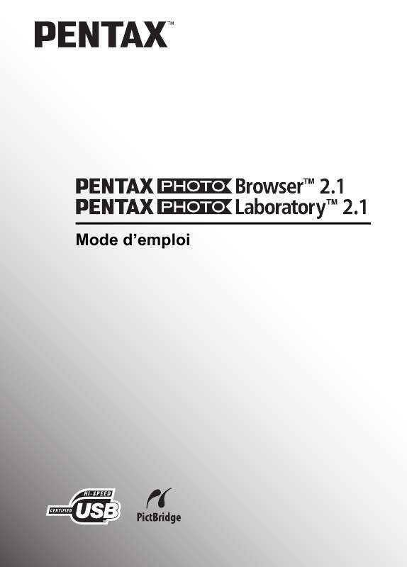 Guide utilisation PENTAX PHOTO BROWSER 2.1  de la marque PENTAX