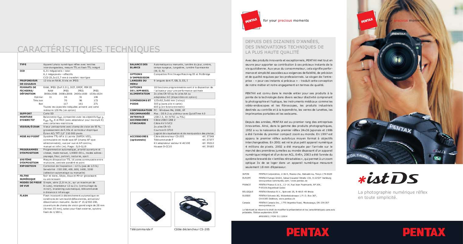 Guide utilisation PENTAX IST DS  de la marque PENTAX