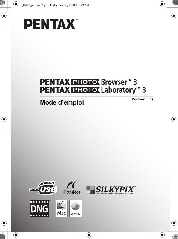 Guide utilisation PENTAX PHOTO BROWSER  de la marque PENTAX