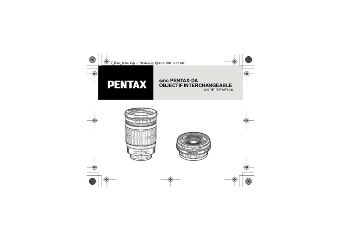 Guide utilisation PENTAX OBJECTIFS DA  de la marque PENTAX