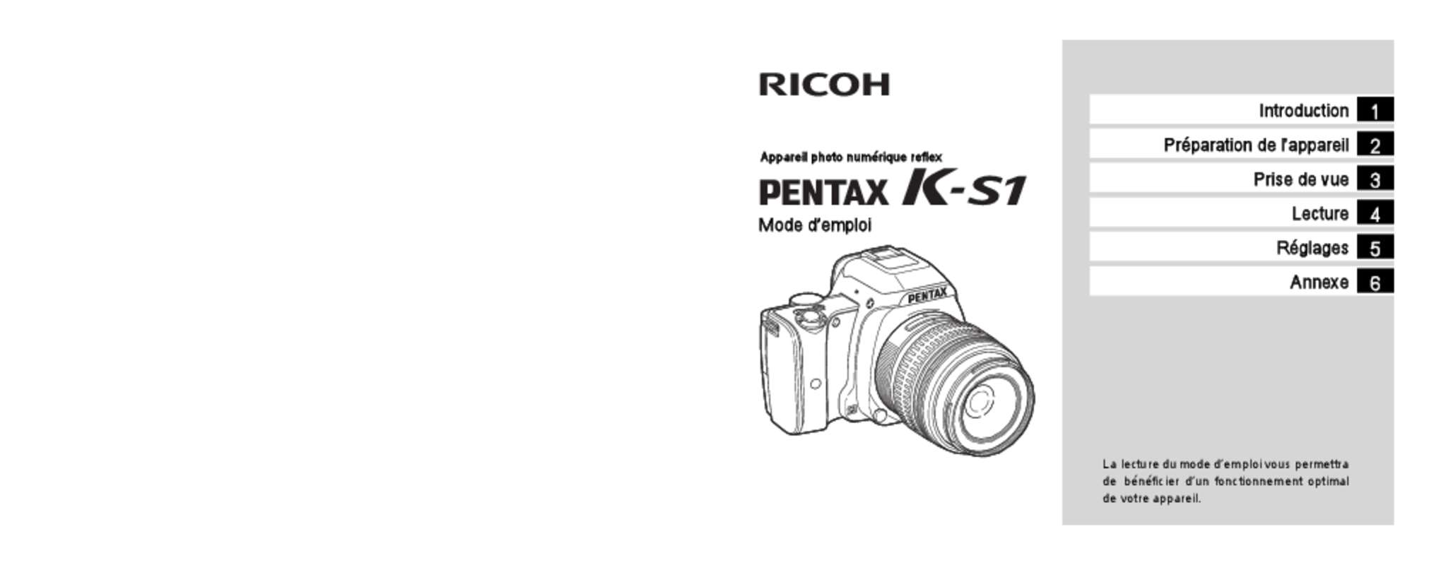 Guide utilisation PENTAX KS2  de la marque PENTAX
