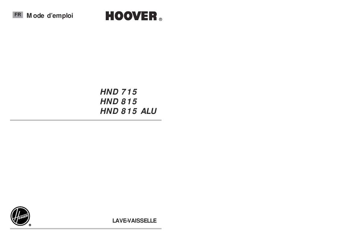 Guide utilisation HOOVER HND 815 de la marque HOOVER