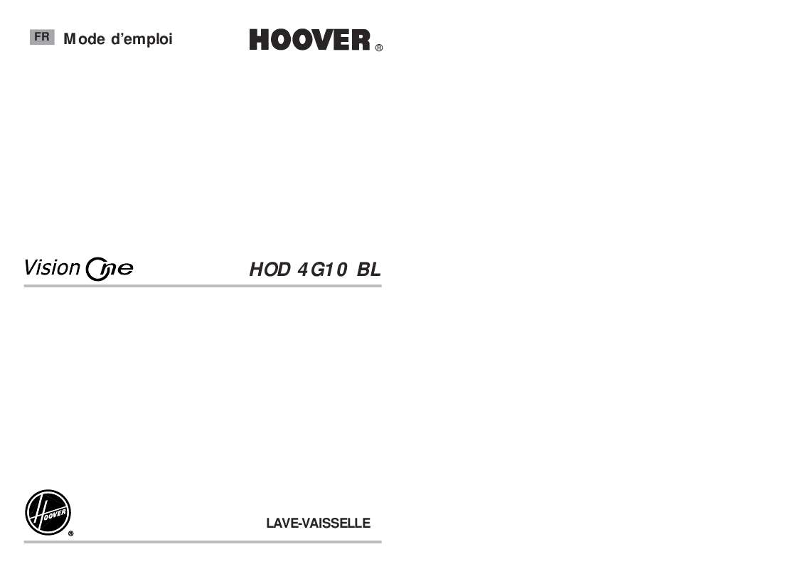 Guide utilisation HOOVER HOD 4G 10 BL de la marque HOOVER