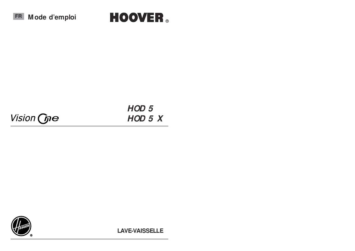 Guide utilisation HOOVER HOD 5 de la marque HOOVER