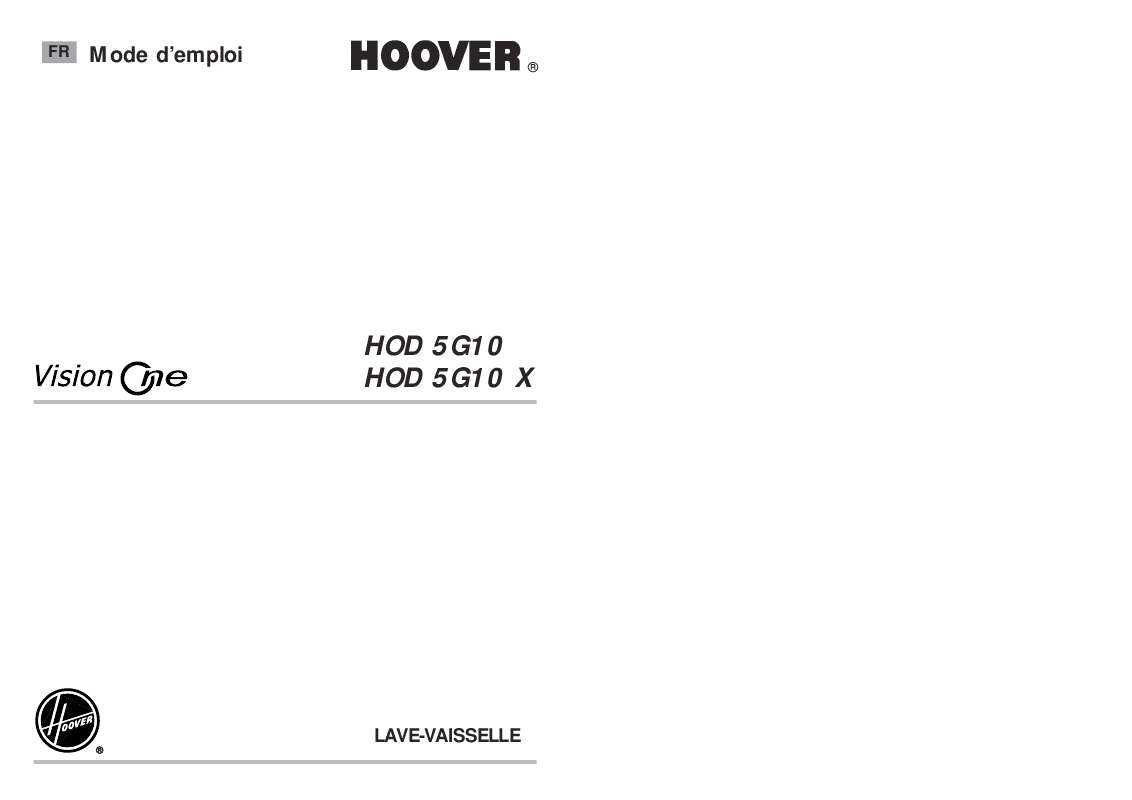 Guide utilisation HOOVER HOD 5 G10 de la marque HOOVER