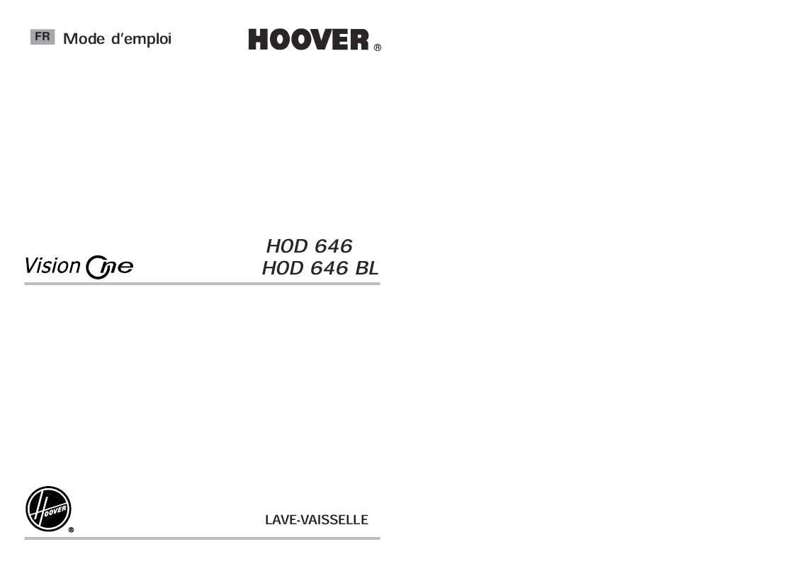 Guide utilisation HOOVER HOD 646 BL de la marque HOOVER