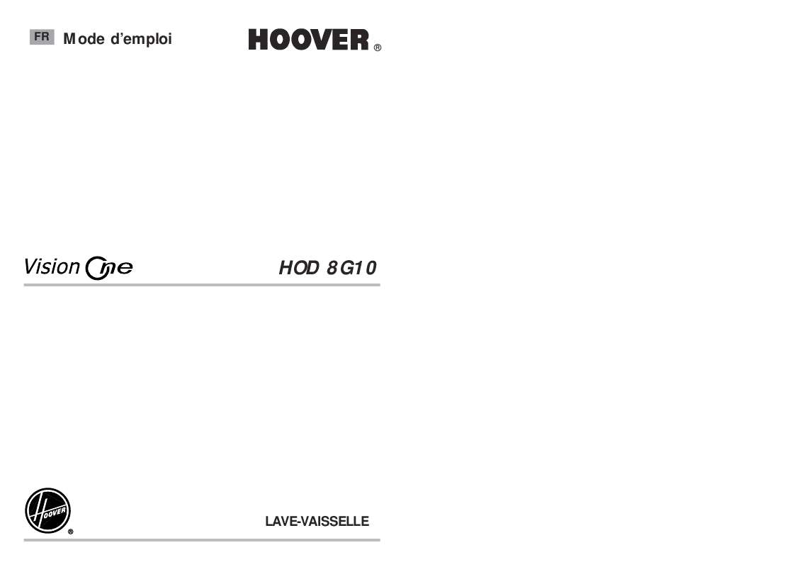Guide utilisation HOOVER HOD 8 G10 de la marque HOOVER