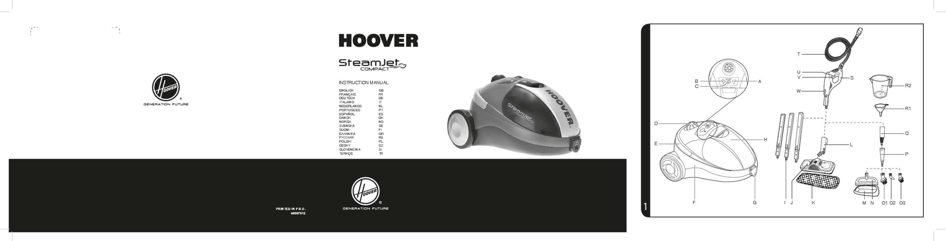 Guide utilisation HOOVER STEAMJET SCM1600  de la marque HOOVER