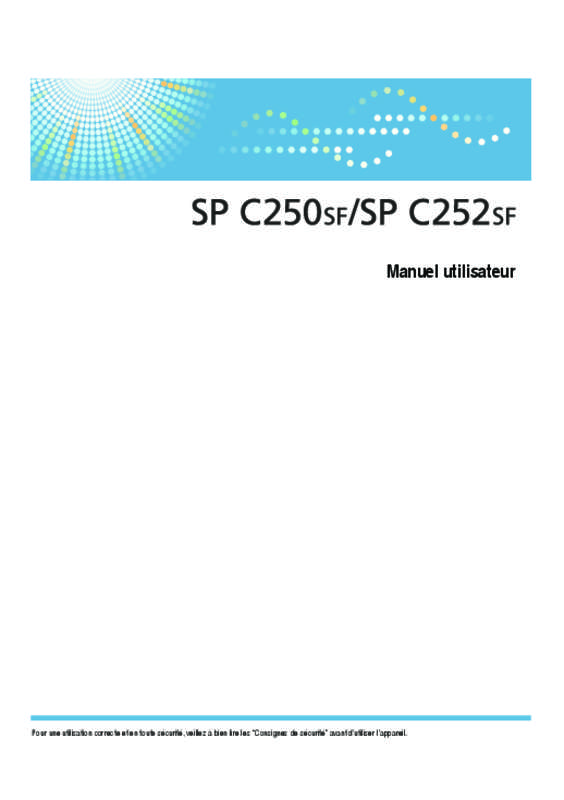Guide utilisation RICOH SP C252SF  de la marque RICOH