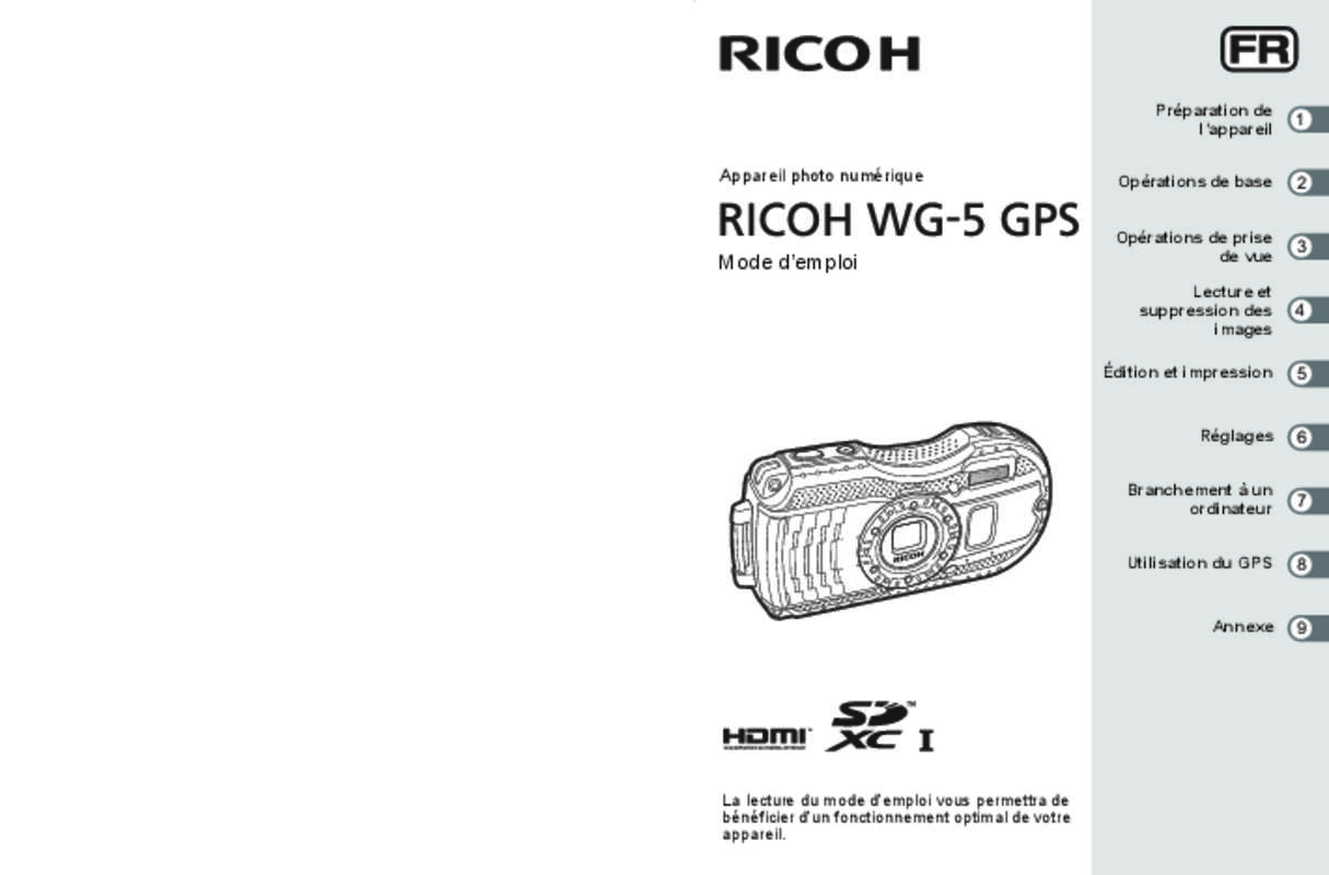 Guide utilisation RICOH WG-5  de la marque RICOH
