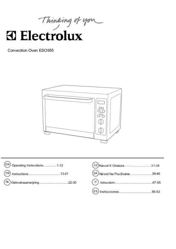 Guide utilisation ELECTROLUX ESO 955 de la marque ELECTROLUX