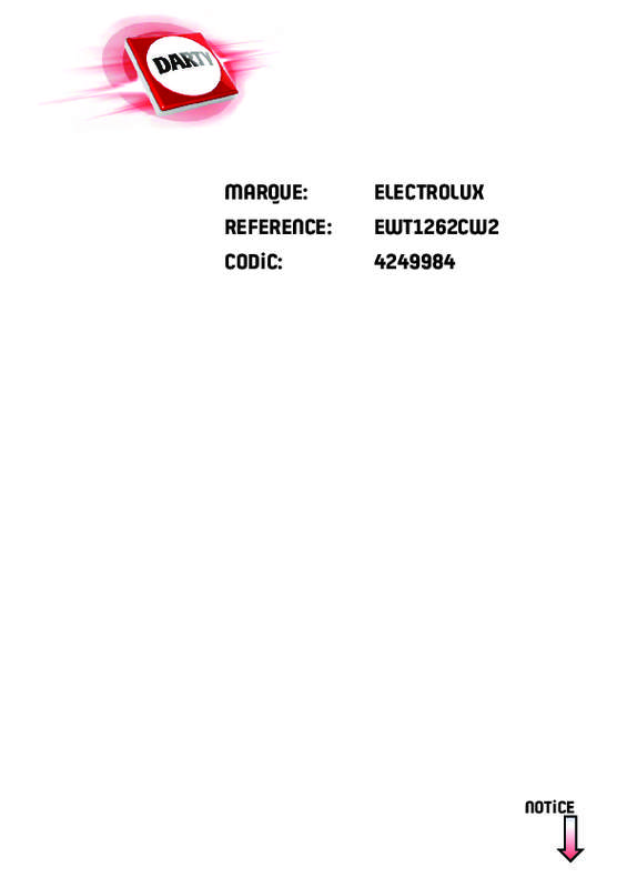 Guide utilisation ELECTROLUX EWT1262CW2 de la marque ELECTROLUX