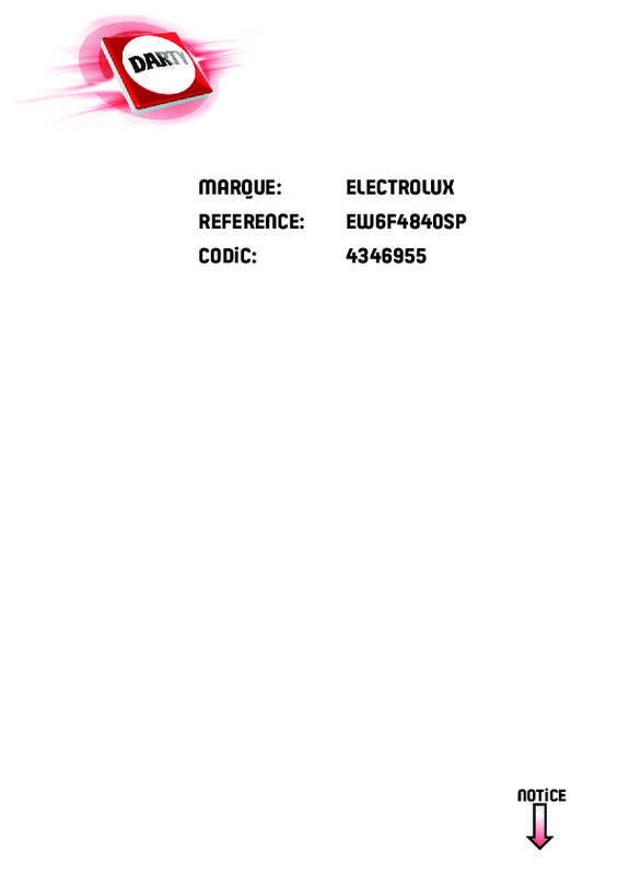 Guide utilisation ELECTROLUX EW6F4840SP de la marque ELECTROLUX
