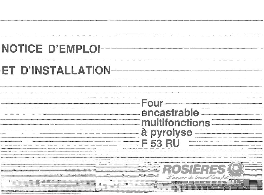 Guide utilisation ROSIERES F 53 RU de la marque ROSIERES