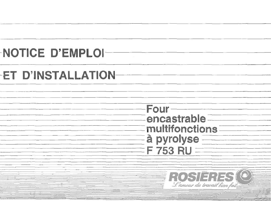 Guide utilisation ROSIERES F 753 RU de la marque ROSIERES