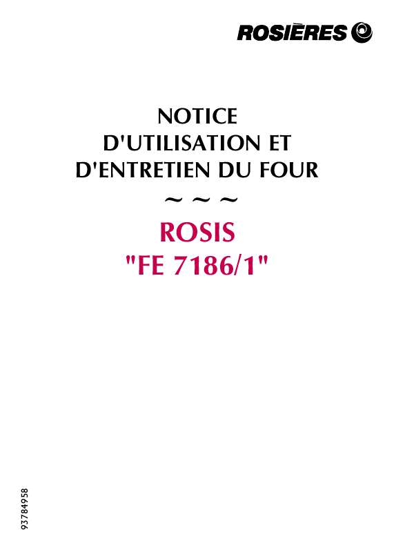 Guide utilisation ROSIERES FE 7186-1 de la marque ROSIERES