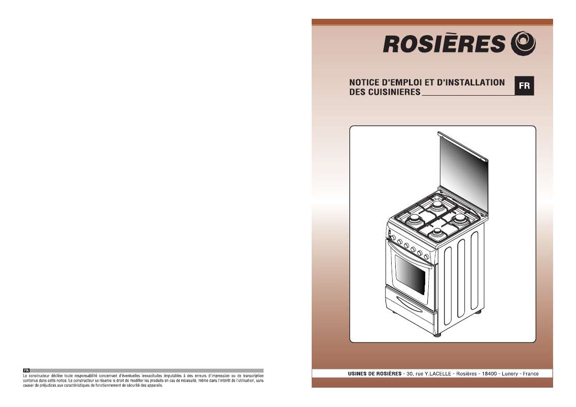 Guide utilisation ROSIERES RCG 5921 de la marque ROSIERES