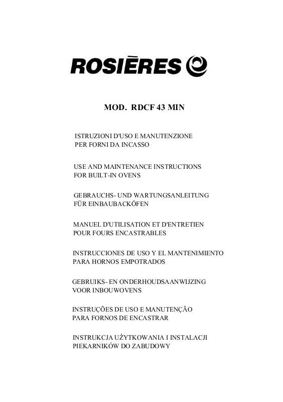 Guide utilisation ROSIERES RDCF 43 MIN de la marque ROSIERES