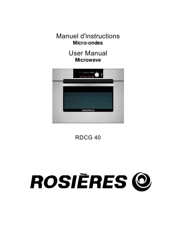 Guide utilisation ROSIERES RDCG 40 de la marque ROSIERES